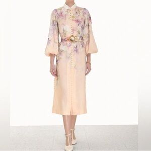 Zimmermann Pastel Floral Belted Dress size AU 2-US 8